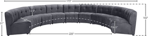 Limitless Velvet / Engineered Wood / Foam Contemporary Grey Velvet 9pc. Modular Sectional - 173" W x 102" D x 31" H