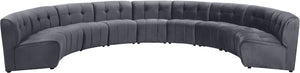 Limitless Velvet / Engineered Wood / Foam Contemporary Grey Velvet 9pc. Modular Sectional - 173" W x 102" D x 31" H