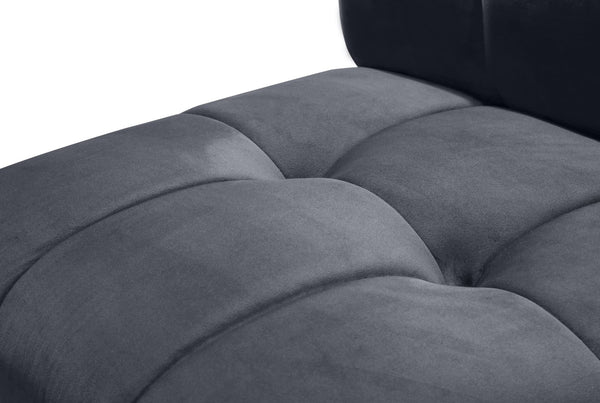 Limitless Velvet / Engineered Wood / Foam Contemporary Grey Velvet 9pc. Modular Sectional - 173" W x 102" D x 31" H