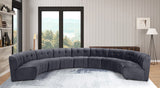 Limitless Velvet / Engineered Wood / Foam Contemporary Grey Velvet 9pc. Modular Sectional - 173" W x 102" D x 31" H