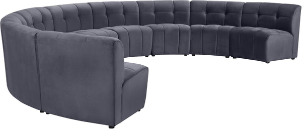 Limitless Velvet / Engineered Wood / Foam Contemporary Grey Velvet 9pc. Modular Sectional - 173" W x 102" D x 31" H