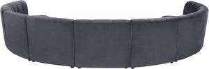 Limitless Velvet / Engineered Wood / Foam Contemporary Grey Velvet 9pc. Modular Sectional - 173" W x 102" D x 31" H