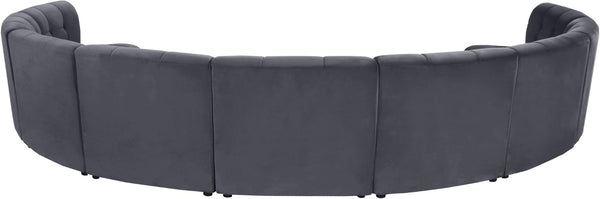 Limitless Velvet / Engineered Wood / Foam Contemporary Grey Velvet 9pc. Modular Sectional - 173" W x 102" D x 31" H