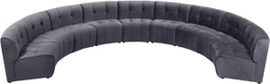 Limitless Velvet / Engineered Wood / Foam Contemporary Grey Velvet 9pc. Modular Sectional - 173" W x 102" D x 31" H