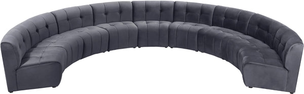 Limitless Velvet / Engineered Wood / Foam Contemporary Grey Velvet 9pc. Modular Sectional - 173" W x 102" D x 31" H