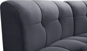 Limitless Velvet / Engineered Wood / Foam Contemporary Grey Velvet 9pc. Modular Sectional - 173" W x 102" D x 31" H