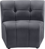 Limitless Velvet / Engineered Wood / Foam Contemporary Grey Velvet Modular Chair - 33" W x 31" D x 31" H