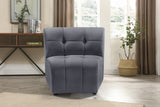 Limitless Velvet / Engineered Wood / Foam Contemporary Grey Velvet Modular Chair - 33" W x 31" D x 31" H