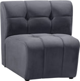 Limitless Velvet / Engineered Wood / Foam Contemporary Grey Velvet Modular Chair - 33" W x 31" D x 31" H