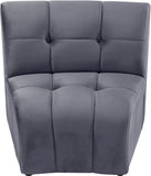 Limitless Velvet / Engineered Wood / Foam Contemporary Grey Velvet Modular Chair - 33" W x 31" D x 31" H