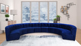 Limitless Velvet / Engineered Wood / Foam Contemporary Navy Velvet 10pc. Modular Sectional - 173" W x 118" D x 31" H