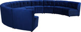 Limitless Velvet / Engineered Wood / Foam Contemporary Navy Velvet 10pc. Modular Sectional - 173" W x 118" D x 31" H