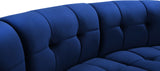 Limitless Velvet / Engineered Wood / Foam Contemporary Navy Velvet 10pc. Modular Sectional - 173" W x 118" D x 31" H