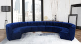 Limitless Velvet / Engineered Wood / Foam Contemporary Navy Velvet 11pc. Modular Sectional - 173" W x 135" D x 31" H