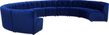 Limitless Velvet / Engineered Wood / Foam Contemporary Navy Velvet 11pc. Modular Sectional - 173" W x 135" D x 31" H