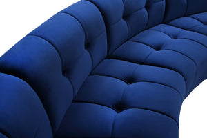 Limitless Velvet / Engineered Wood / Foam Contemporary Navy Velvet 11pc. Modular Sectional - 173" W x 135" D x 31" H