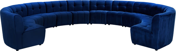Limitless Velvet / Engineered Wood / Foam Contemporary Navy Velvet 12pc. Modular Sectional - 173" W x 146" D x 31" H