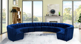 Limitless Velvet / Engineered Wood / Foam Contemporary Navy Velvet 12pc. Modular Sectional - 173" W x 146" D x 31" H