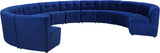 Limitless Velvet / Engineered Wood / Foam Contemporary Navy Velvet 12pc. Modular Sectional - 173" W x 146" D x 31" H