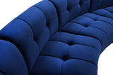 Limitless Velvet / Engineered Wood / Foam Contemporary Navy Velvet 12pc. Modular Sectional - 173" W x 146" D x 31" H