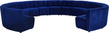 Limitless Velvet / Engineered Wood / Foam Contemporary Navy Velvet 13pc. Modular Sectional - 173" W x 159" D x 31" H