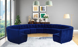 Limitless Velvet / Engineered Wood / Foam Contemporary Navy Velvet 13pc. Modular Sectional - 173" W x 159" D x 31" H