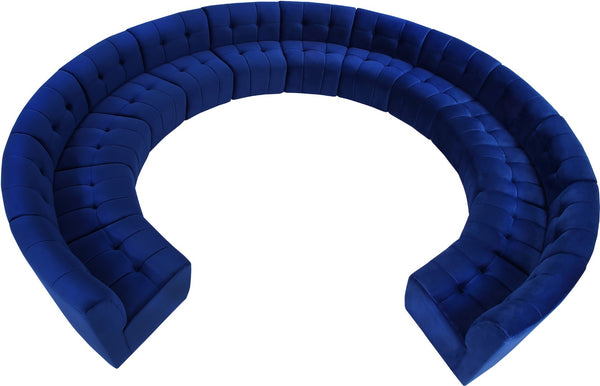 Limitless Velvet / Engineered Wood / Foam Contemporary Navy Velvet 13pc. Modular Sectional - 173" W x 159" D x 31" H
