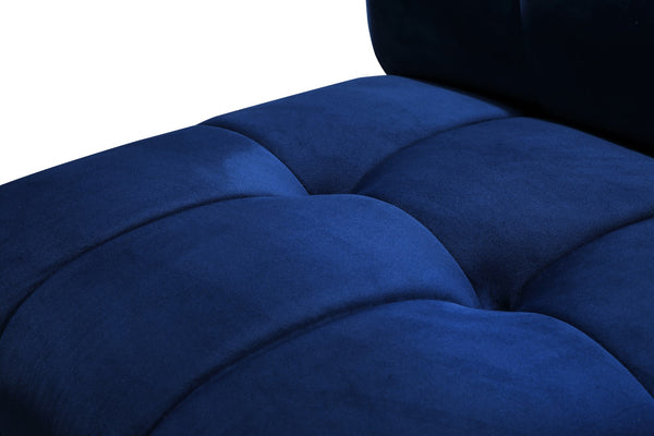 Limitless Velvet / Engineered Wood / Foam Contemporary Navy Velvet 14pc. Modular Sectional - 173" W x 167" D x 31" H