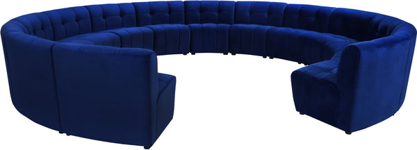 Limitless Velvet / Engineered Wood / Foam Contemporary Navy Velvet 14pc. Modular Sectional - 173" W x 167" D x 31" H