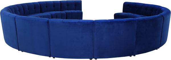 Limitless Velvet / Engineered Wood / Foam Contemporary Navy Velvet 14pc. Modular Sectional - 173" W x 167" D x 31" H