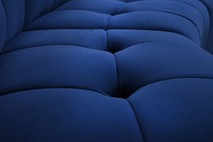 Limitless Velvet / Engineered Wood / Foam Contemporary Navy Velvet 14pc. Modular Sectional - 173" W x 167" D x 31" H