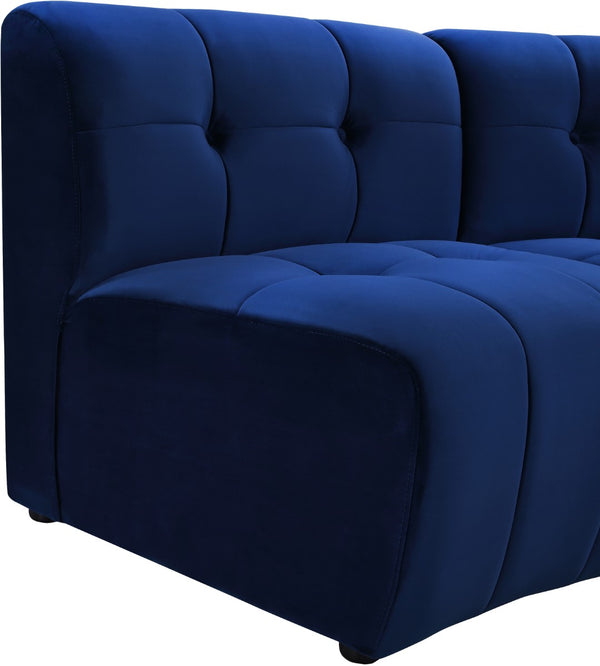 Limitless Velvet / Engineered Wood / Foam Contemporary Navy Velvet 14pc. Modular Sectional - 173" W x 167" D x 31" H