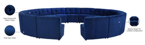 Limitless Velvet / Engineered Wood / Foam Contemporary Navy Velvet 15pc. Modular Sectional - 173" W x 173" D x 31" H
