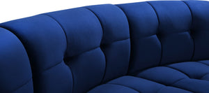 Limitless Velvet / Engineered Wood / Foam Contemporary Navy Velvet 15pc. Modular Sectional - 173" W x 173" D x 31" H