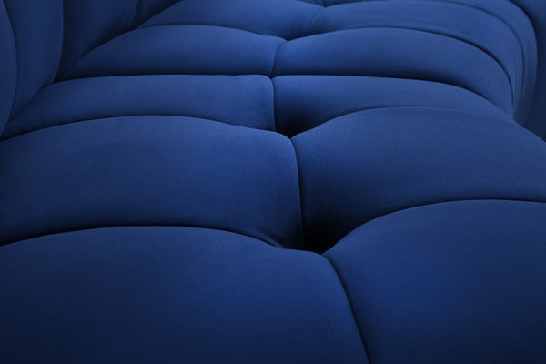 Limitless Velvet / Engineered Wood / Foam Contemporary Navy Velvet 15pc. Modular Sectional - 173" W x 173" D x 31" H