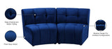 Limitless Velvet / Engineered Wood / Foam Contemporary Navy Velvet 2pc. Modular Sectional - 66" W x 34" D x 31" H