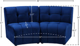 Limitless Velvet / Engineered Wood / Foam Contemporary Navy Velvet 2pc. Modular Sectional - 66" W x 34" D x 31" H