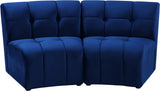 Limitless Velvet / Engineered Wood / Foam Contemporary Navy Velvet 2pc. Modular Sectional - 66" W x 34" D x 31" H