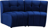 Limitless Velvet / Engineered Wood / Foam Contemporary Navy Velvet 2pc. Modular Sectional - 66" W x 34" D x 31" H