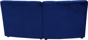 Limitless Velvet / Engineered Wood / Foam Contemporary Navy Velvet 2pc. Modular Sectional - 66" W x 34" D x 31" H