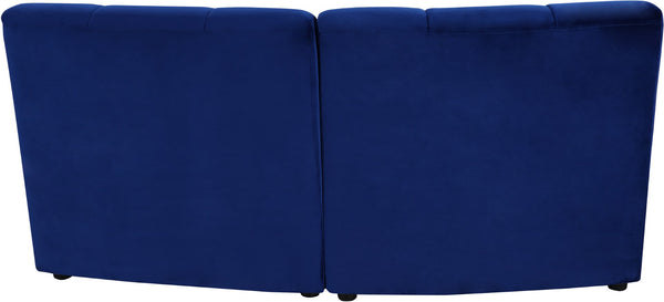 Limitless Velvet / Engineered Wood / Foam Contemporary Navy Velvet 2pc. Modular Sectional - 66" W x 34" D x 31" H