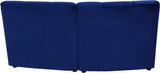 Limitless Velvet / Engineered Wood / Foam Contemporary Navy Velvet 2pc. Modular Sectional - 66" W x 34" D x 31" H