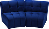 Limitless Velvet / Engineered Wood / Foam Contemporary Navy Velvet 2pc. Modular Sectional - 66" W x 34" D x 31" H