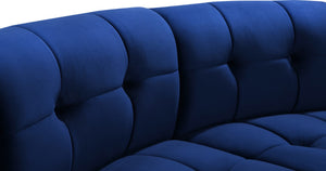 Limitless Velvet / Engineered Wood / Foam Contemporary Navy Velvet 2pc. Modular Sectional - 66" W x 34" D x 31" H