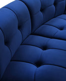 Limitless Velvet / Engineered Wood / Foam Contemporary Navy Velvet 2pc. Modular Sectional - 66" W x 34" D x 31" H