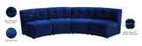 Limitless Velvet / Engineered Wood / Foam Contemporary Navy Velvet 4pc. Modular Sectional - 123" W x 45" D x 31" H