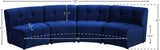 Limitless Velvet / Engineered Wood / Foam Contemporary Navy Velvet 4pc. Modular Sectional - 123" W x 45" D x 31" H