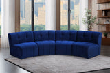 Limitless Velvet / Engineered Wood / Foam Contemporary Navy Velvet 4pc. Modular Sectional - 123" W x 45" D x 31" H