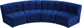 Limitless Velvet / Engineered Wood / Foam Contemporary Navy Velvet 4pc. Modular Sectional - 123" W x 45" D x 31" H