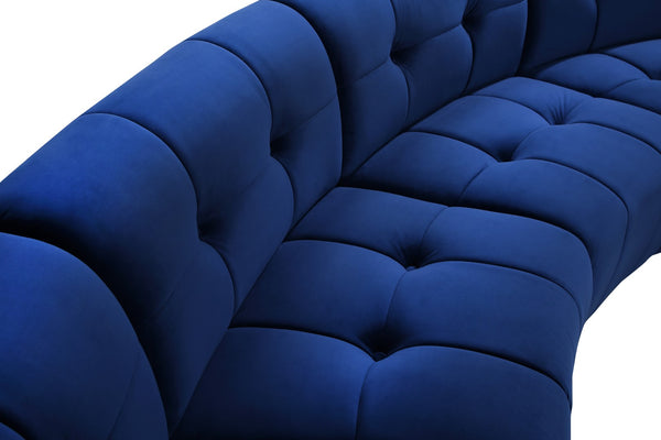 Limitless Velvet / Engineered Wood / Foam Contemporary Navy Velvet 4pc. Modular Sectional - 123" W x 45" D x 31" H
